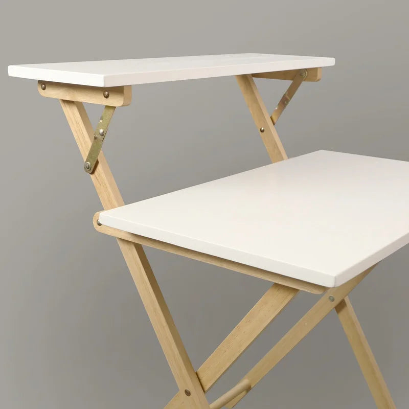 Solid Wood 2-tier Folding Laptop Desk R48991