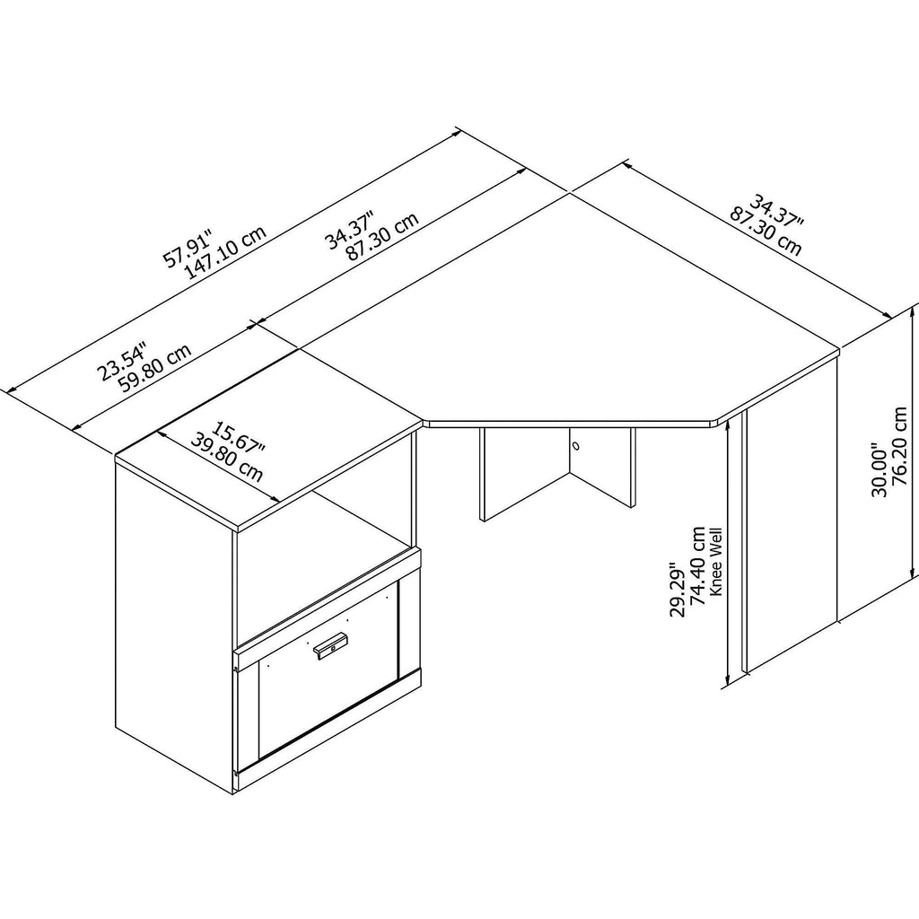 Corner Desk with Lateral File Cabinet Z1003