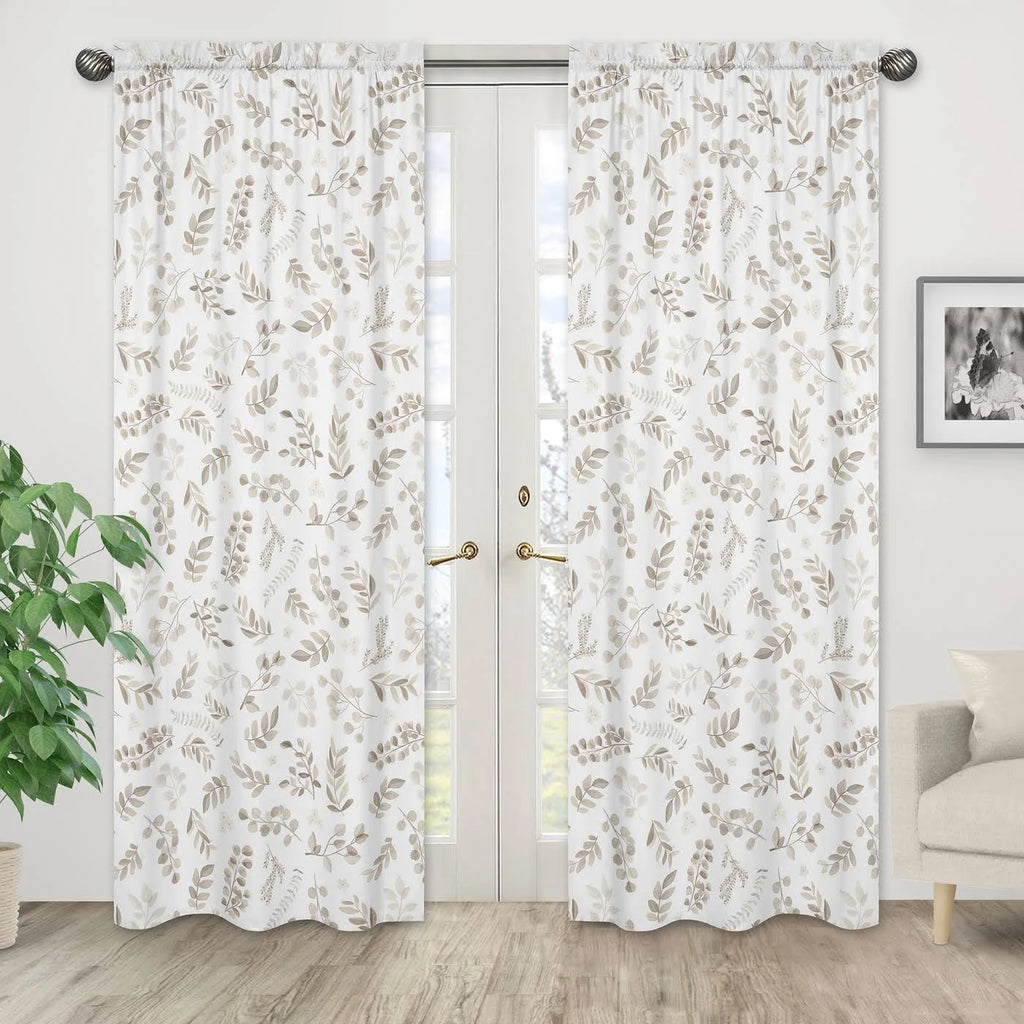 Botanical Taupe Window Panels, Set of 2 Z7249