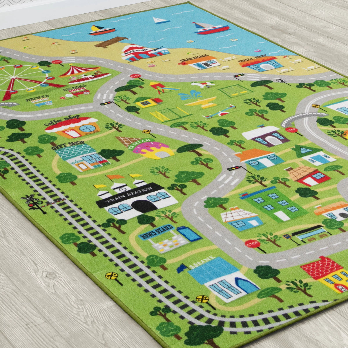 Kids Extra Large Road Map Activity Rug C61969
