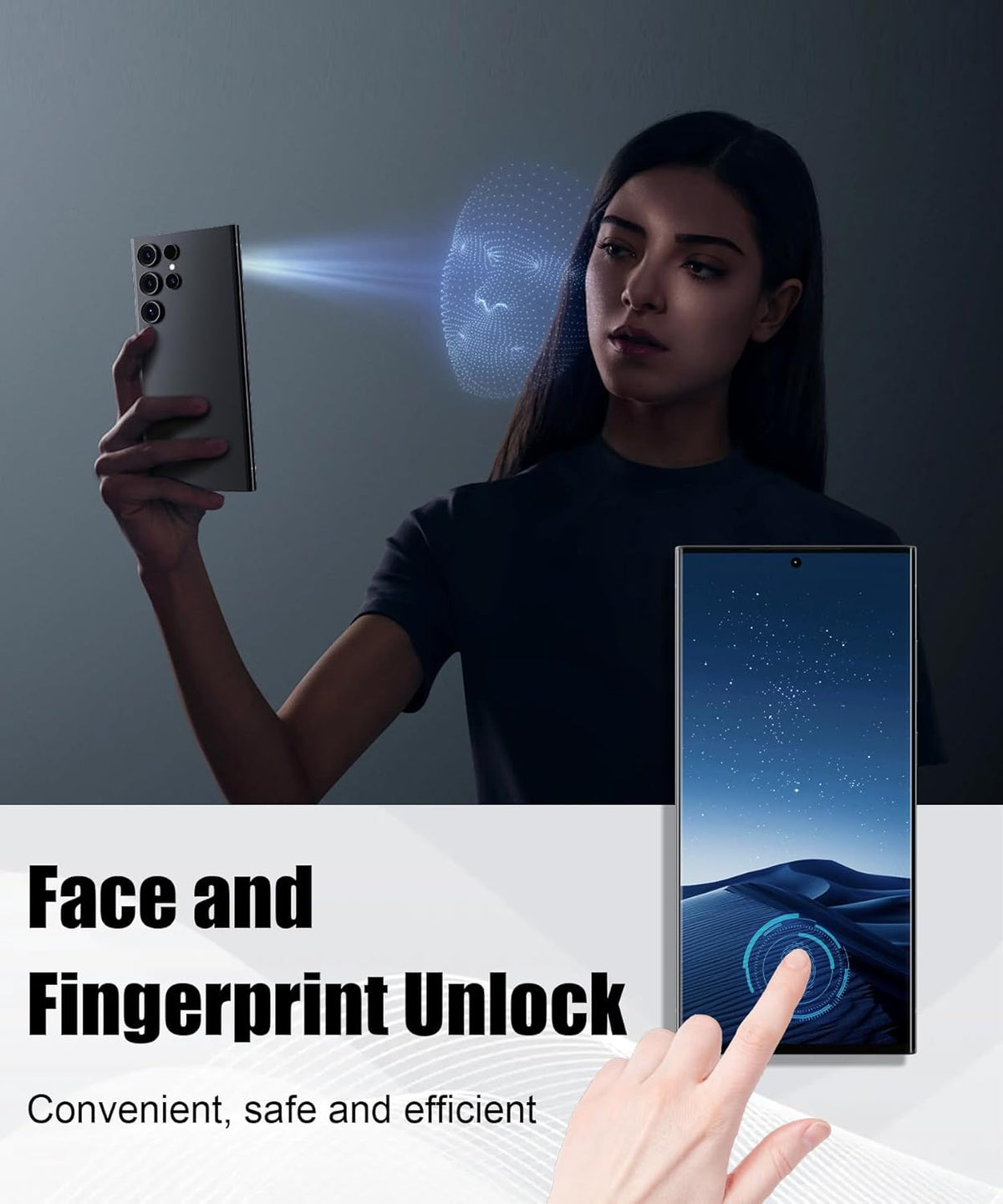 5G Android 13 Smartphone with 8GB+256GB 6.8" HD Screen 108MP+72MP Camera 6800mAh Battery Dual SIM Fingerprint Lock GPS Face ID (black) Y9517