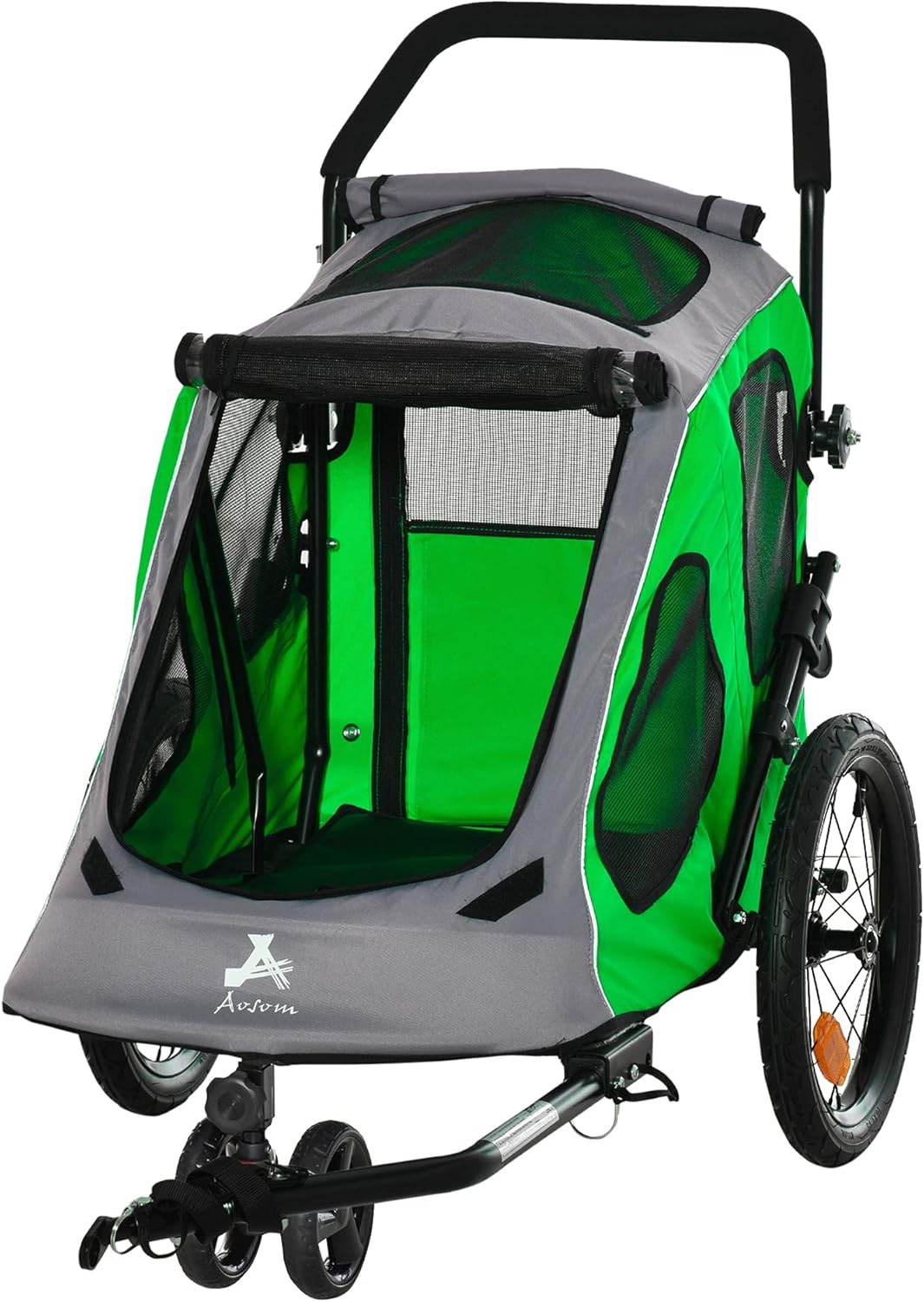 Dog Bike Trailer 2-in-1 Pet Stroller with 360 Swivel Wheel Z69455