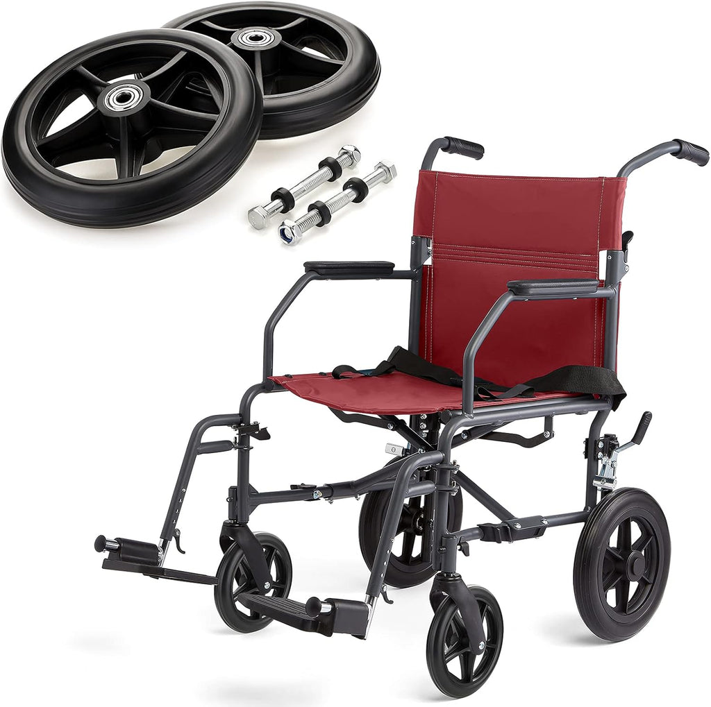 2PCS 6 Inch Rubber Wheelchair Front Wheels Replacement Casters Black A48774