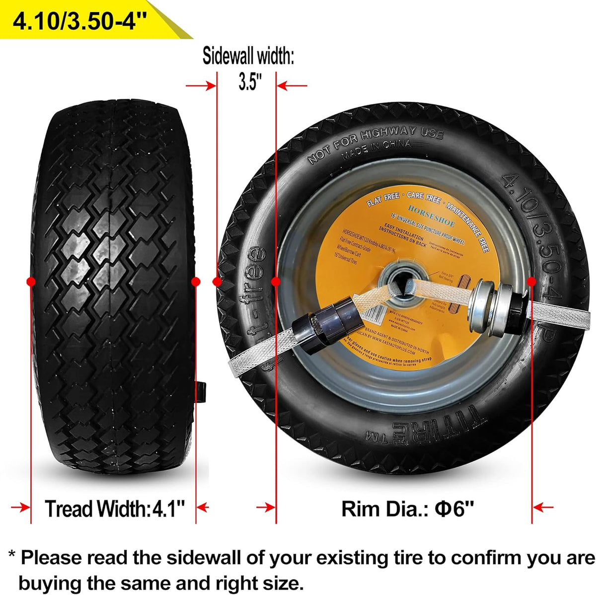 Flat Free Polyurethane Sawtooth Tires with Steel Rim Z945