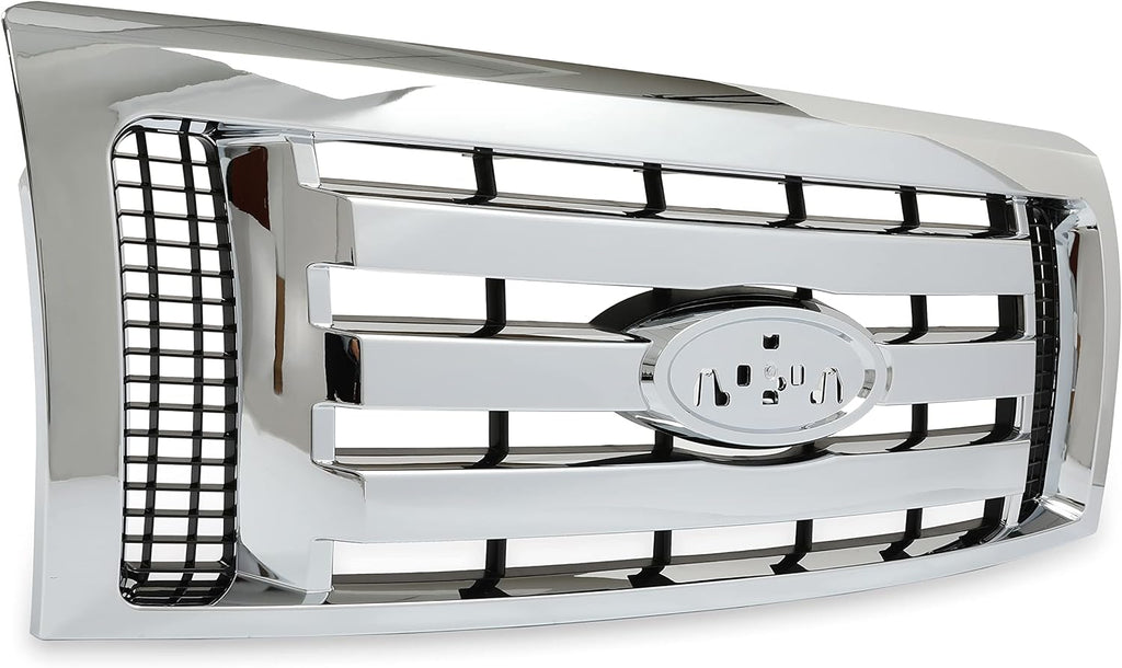 Chrome Silvery Shell and Black Front Bumper Grille Assembly Pack of 2 B52676