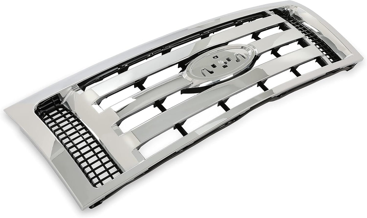 Chrome Silvery Shell and Black Front Bumper Grille Assembly Pack of 2 B52676