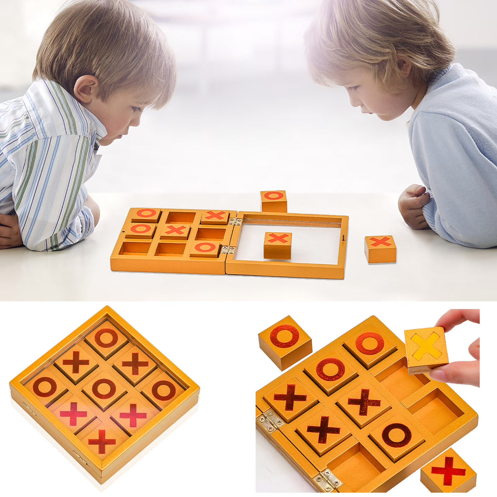 Wooden Tic Tac Toe Coffee Table Decor X3952