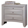 White 2 Drawer Wood Nightstand D461