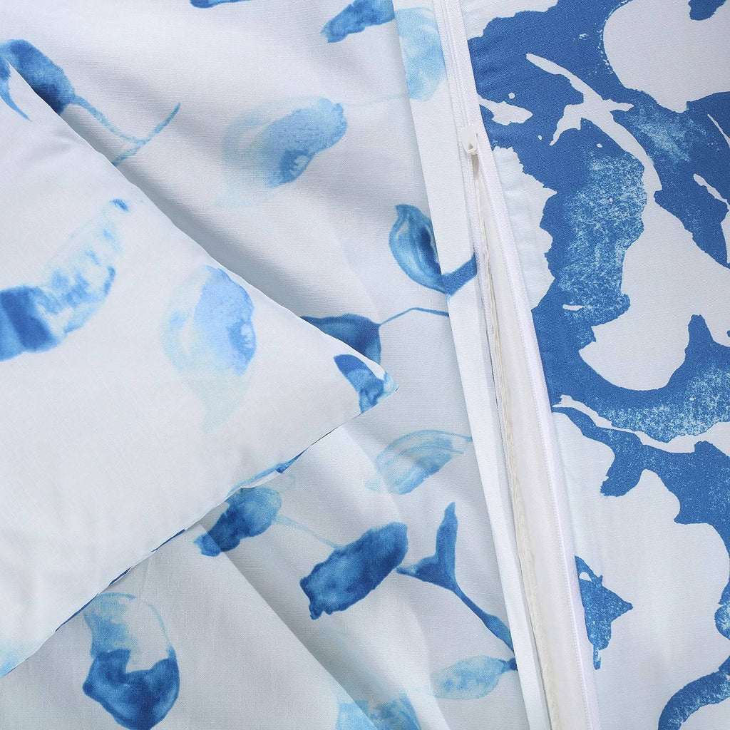 Ocean Blue Cotton Percale Reversible Duvet Cover Set S3522