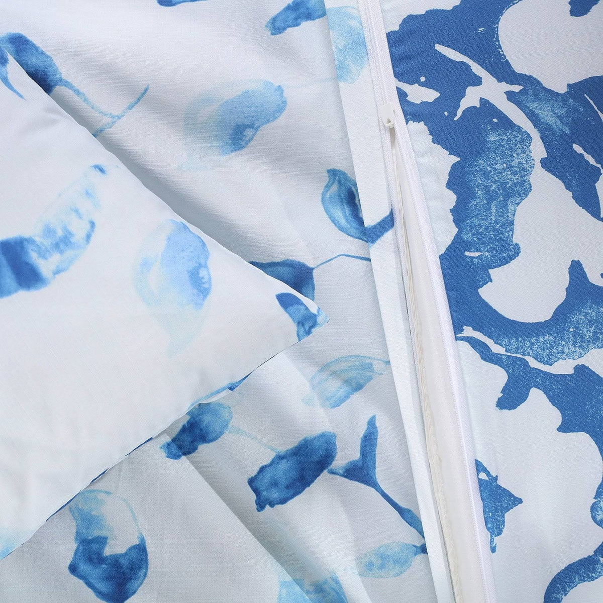 Ocean Blue Cotton Percale Reversible Duvet Cover Set S3522