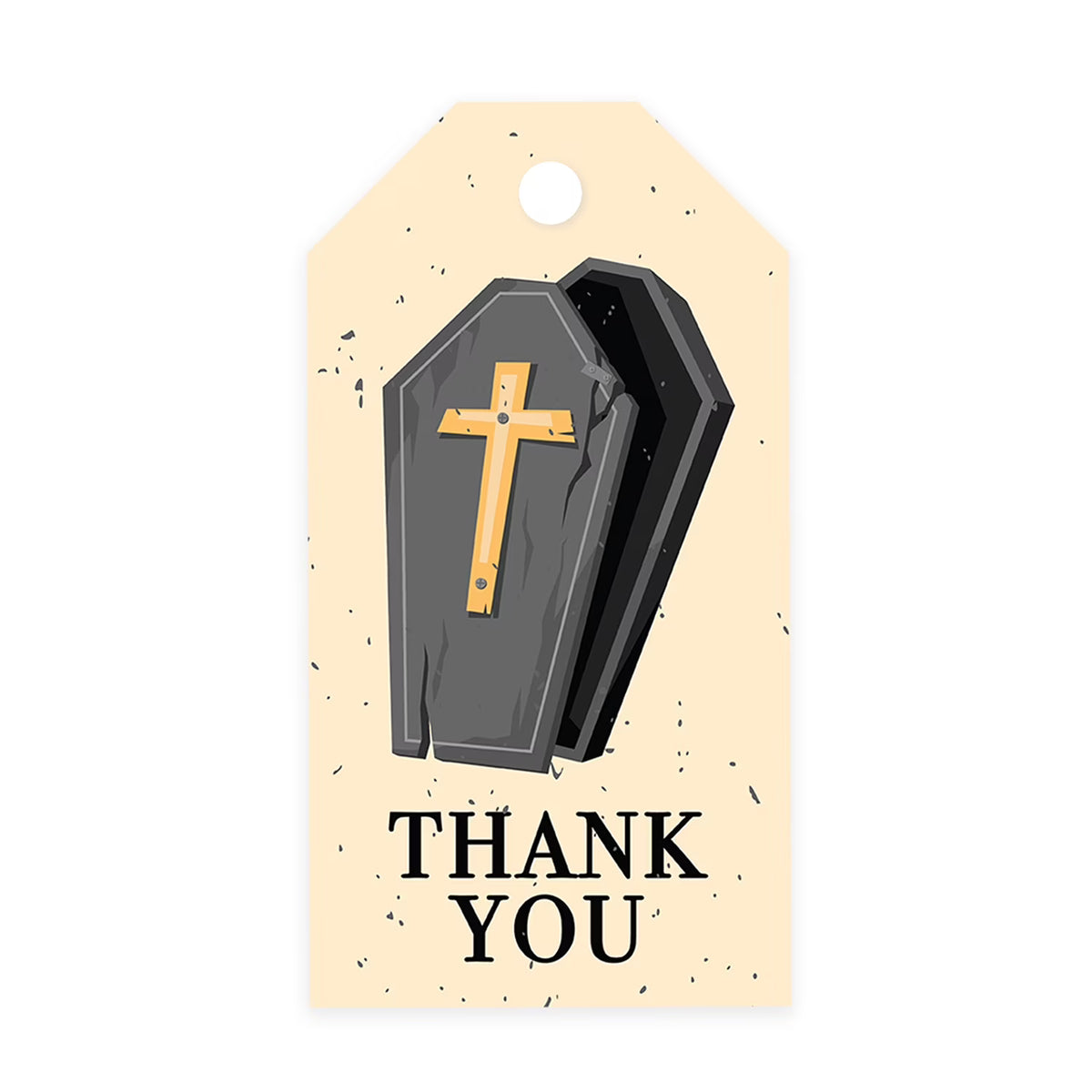 100-Pk Coffin Gift Tags With String 2 x 3.75 inch O720