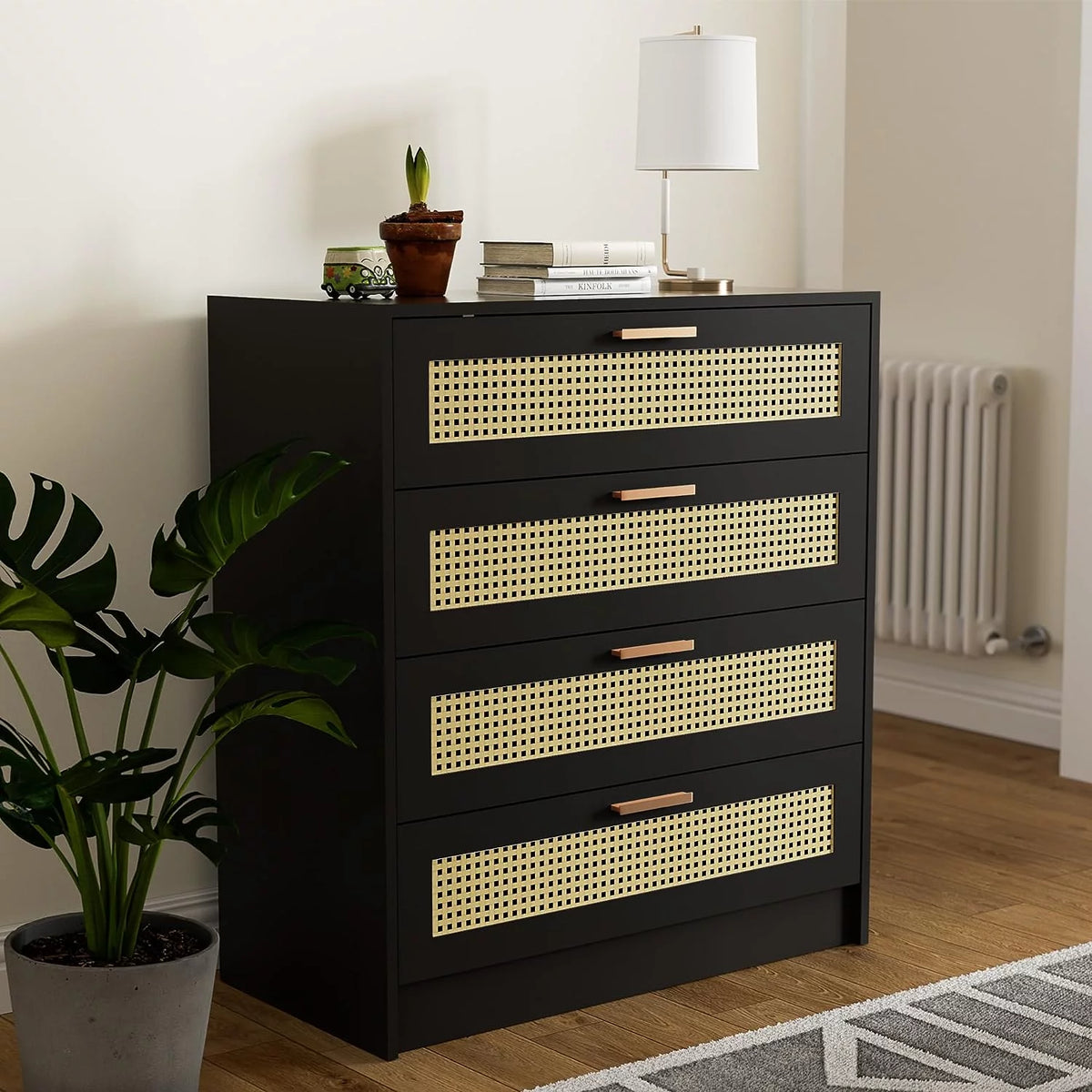White 4 Drawer Wooden Dresser N699