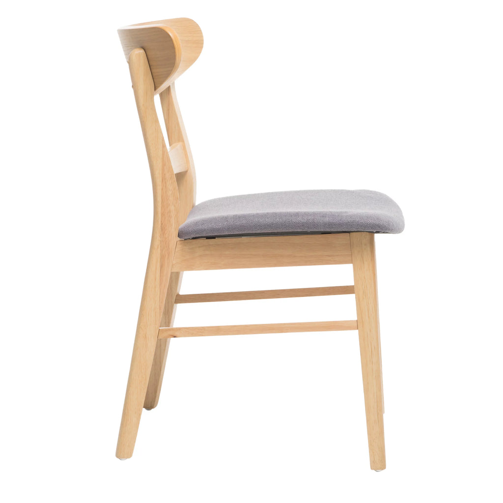 Mid Century Modern Fabric Upholstered Wood Dining Chairs, Set of 2 J985104