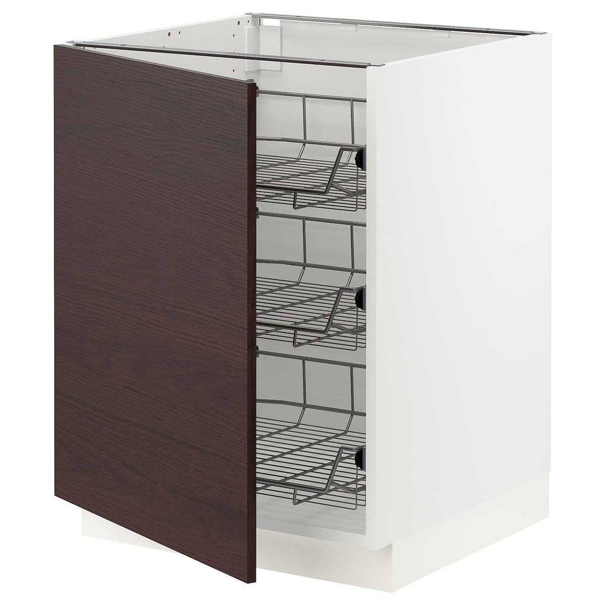 White Base Cabinet with Wire Baskets T9527