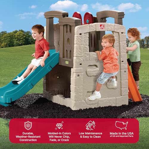 Woodland Climber Kids Playset with Slide and Climbing Wall P571