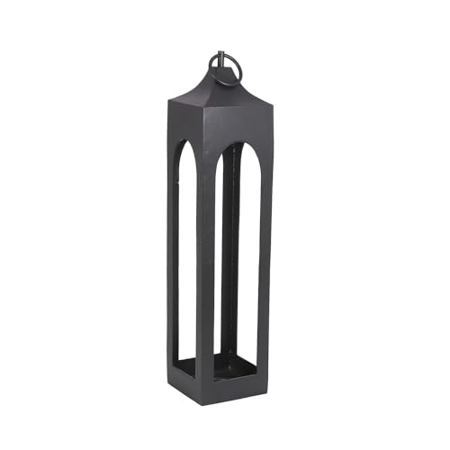 Large Black Metal Lantern with Glass Panels X59178