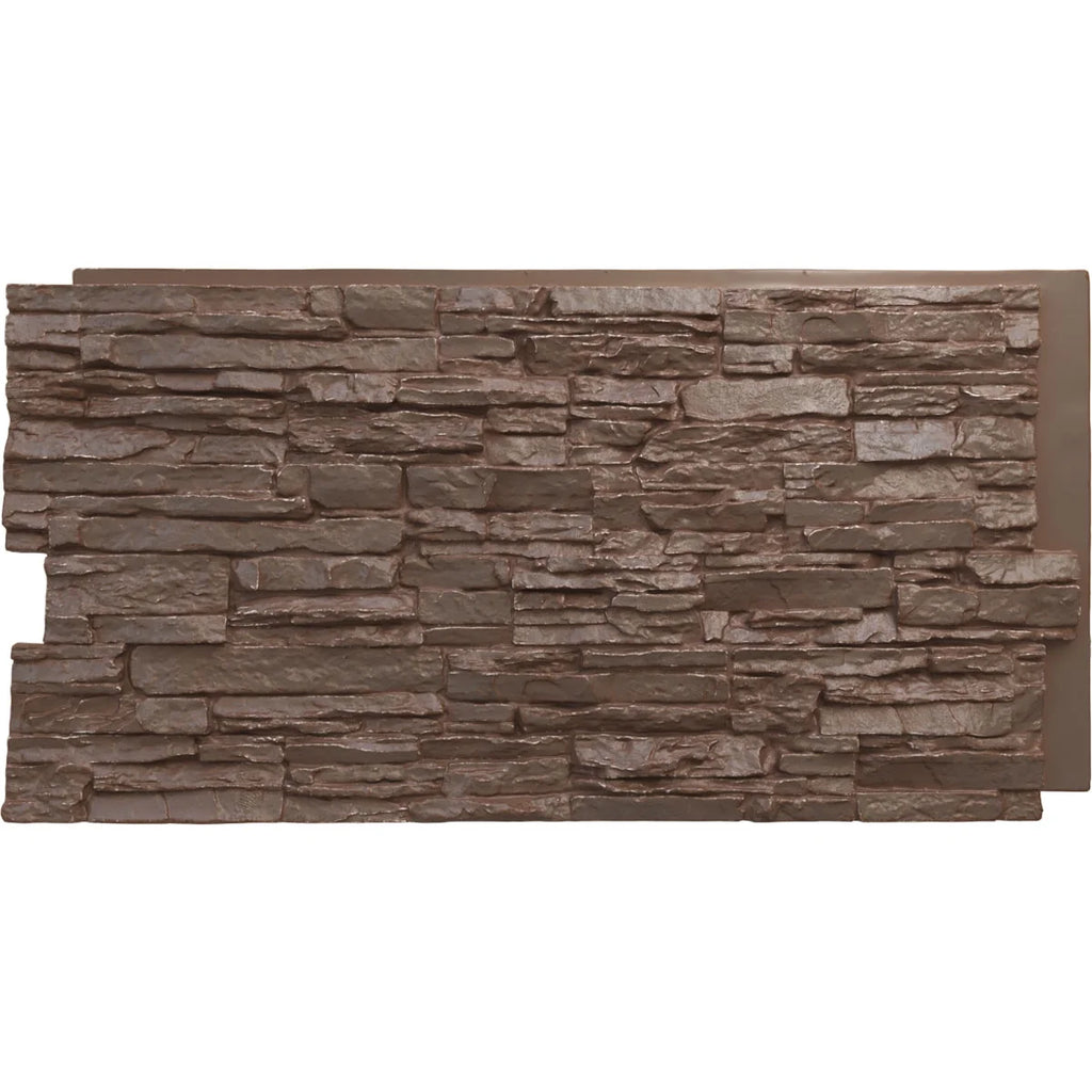 45 3/4"W x 24 1/2"H x 1 1/4"D Autumn Bronze Faux Stone Siding Panel W689