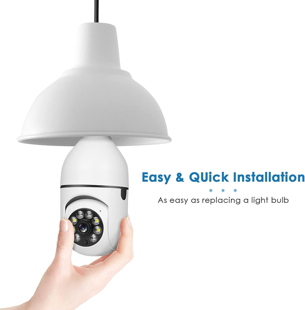 1080P PTZ Bulb Security Camera with WiFi Night Vision A7809