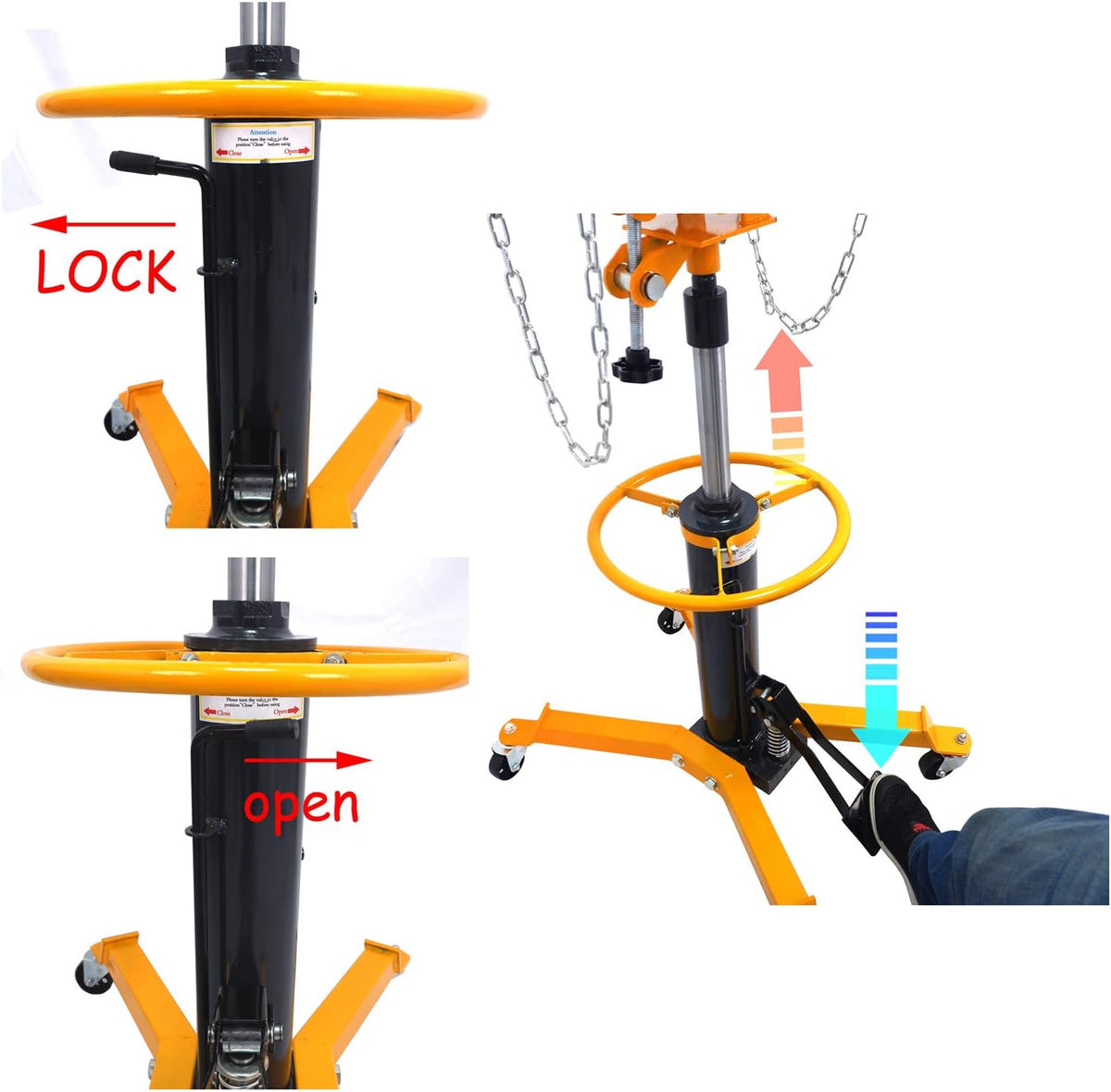 1100 lbs 0.5 Ton 2 Stage Hydraulic Transmission Jack O21849