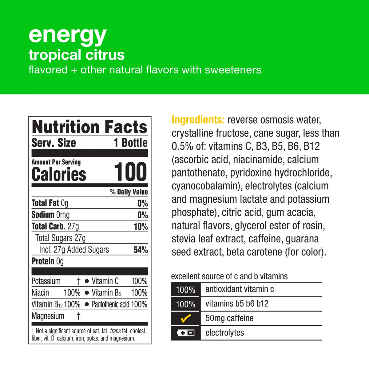 Tropical Citrus Vitaminwater, 20 Fl Oz, 12 Count Bottles L2791
