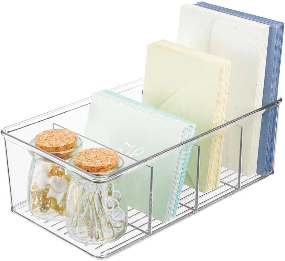 Clear 4 Pack Plastic Storage Organizer Bin B2309