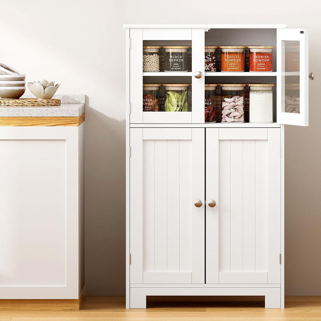 White Freestanding Kitchen Pantry Storage Cabinet K6645