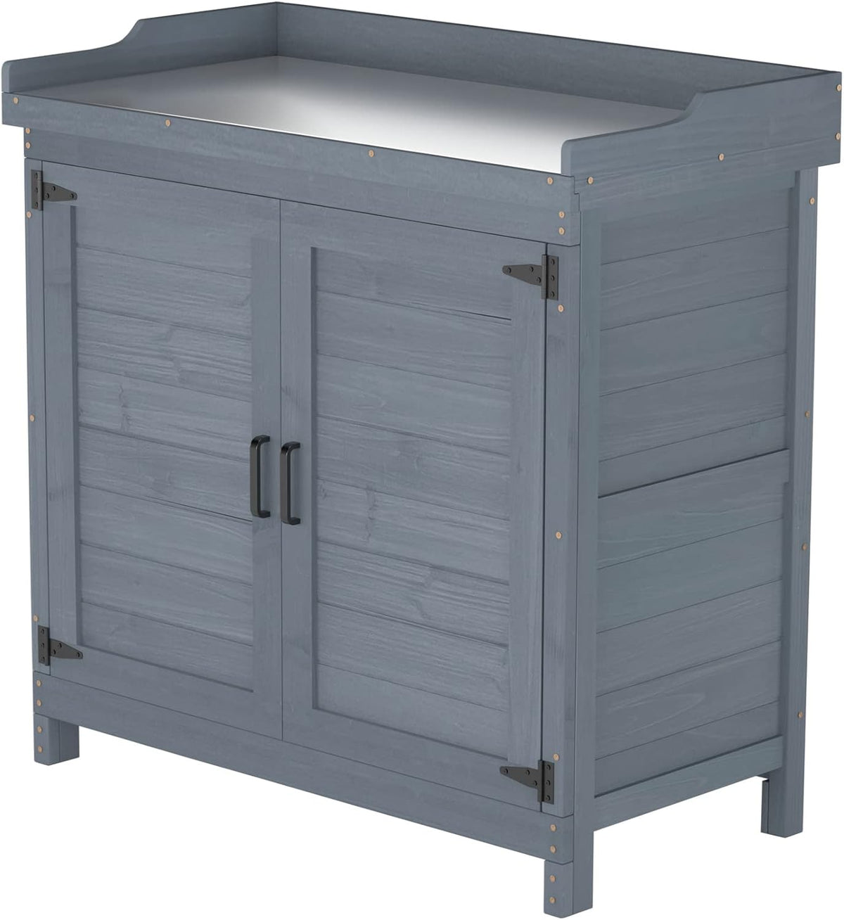 Wooden Outdoor Storage Cabinet with Potting Bench G20042