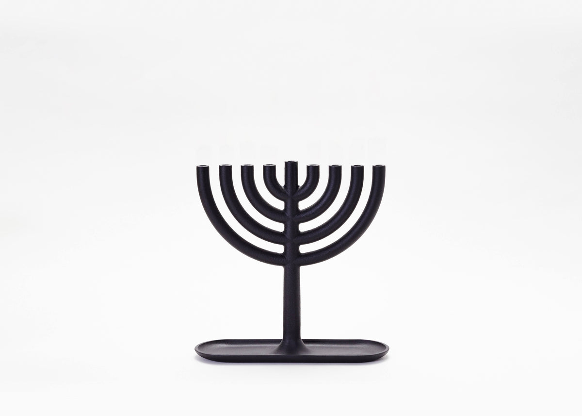 Cast Iron Menorah Blue H5904