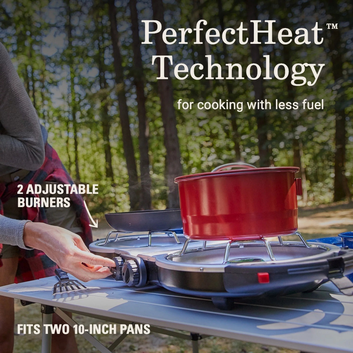 Black 2 Burner Portable Propane Camping Stove E618
