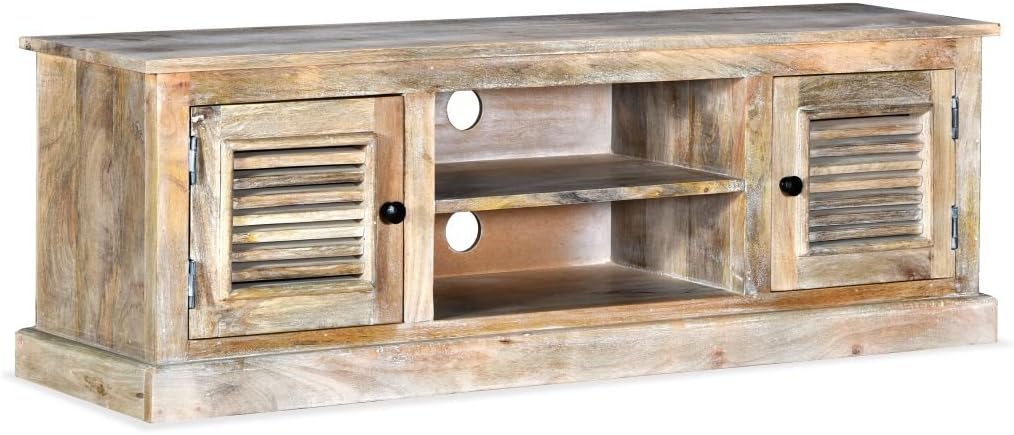 White Solid Mango Wood TV Cabinet 47.2x11.8x15.7 N3205