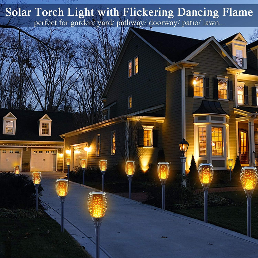 8 Pack Solar Torch Light with Flickering Flame A57007