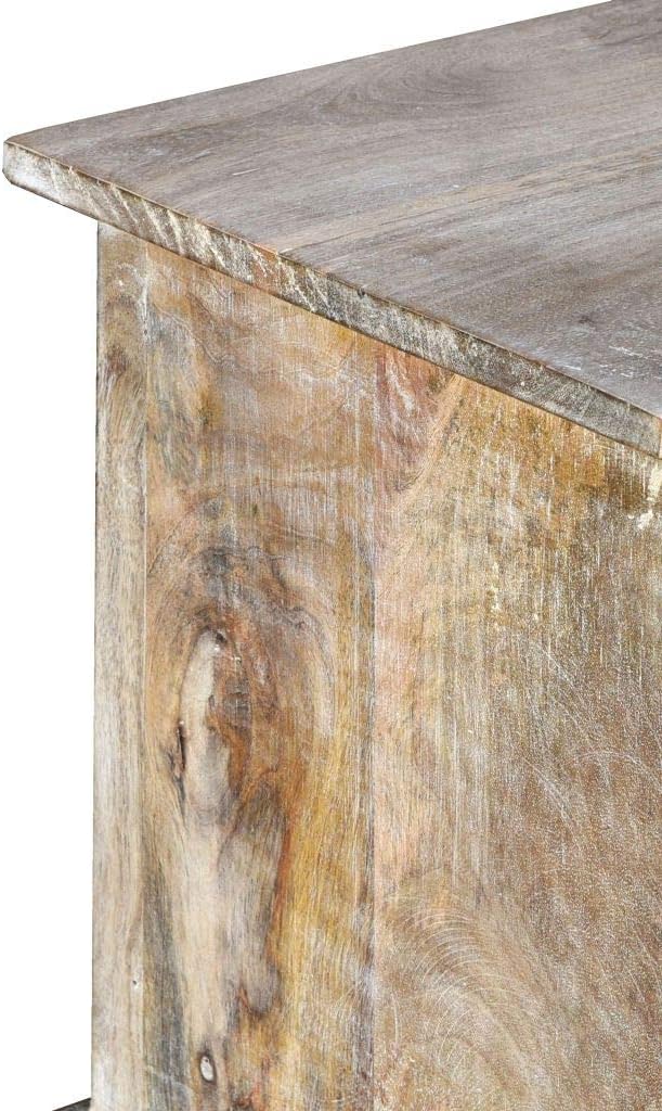 White Solid Mango Wood TV Cabinet 47.2x11.8x15.7 N3205