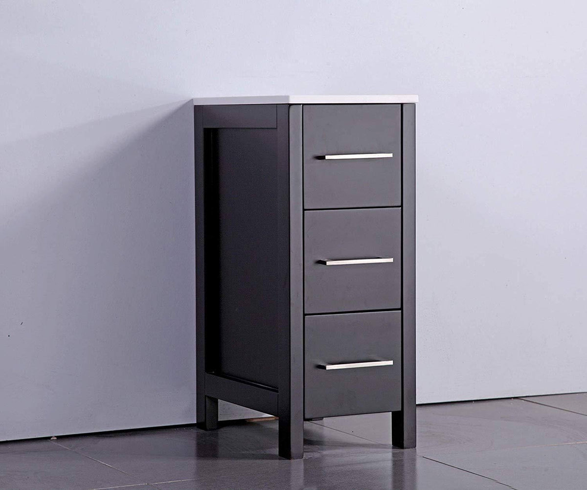 12 inch Wide Bathroom Vanity Cabinet with Ceramic Top H91067