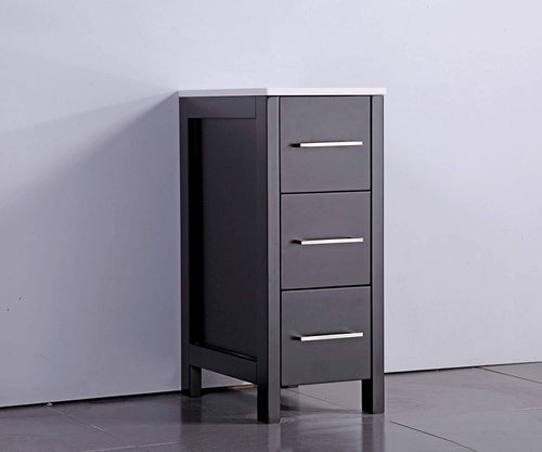 12 inch Wide Bathroom Vanity Cabinet with Ceramic Top H91067
