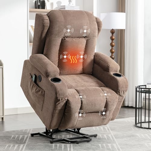 Blue Power Lift Recliner Chair with Heat and Massage C5728