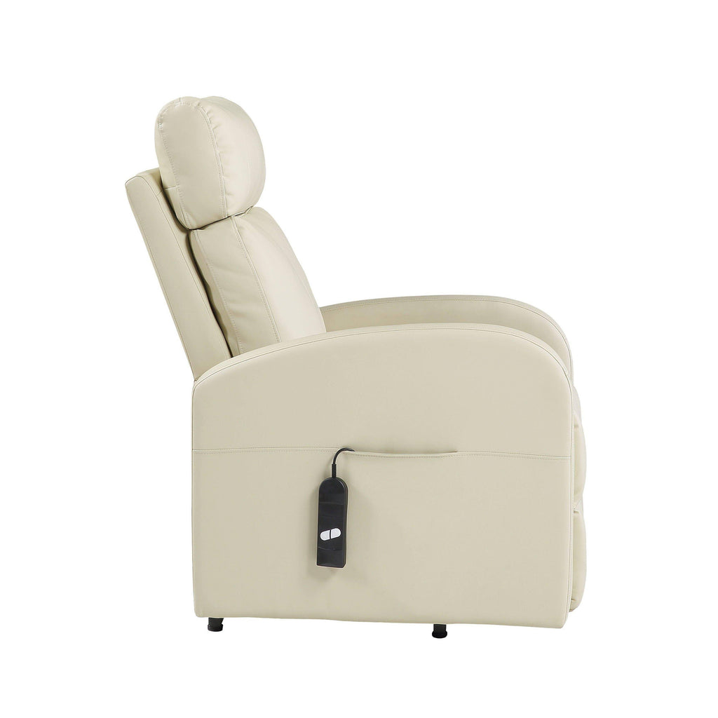 Beige PU Power Lift Recliner X3660