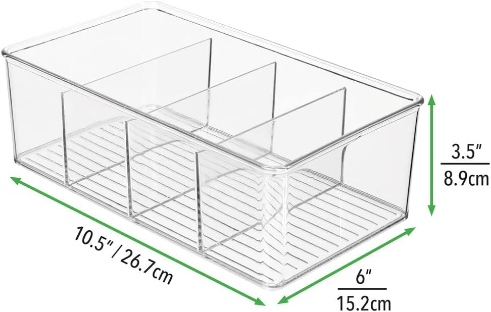 Clear 4 Pack Plastic Storage Organizer Bin B2309