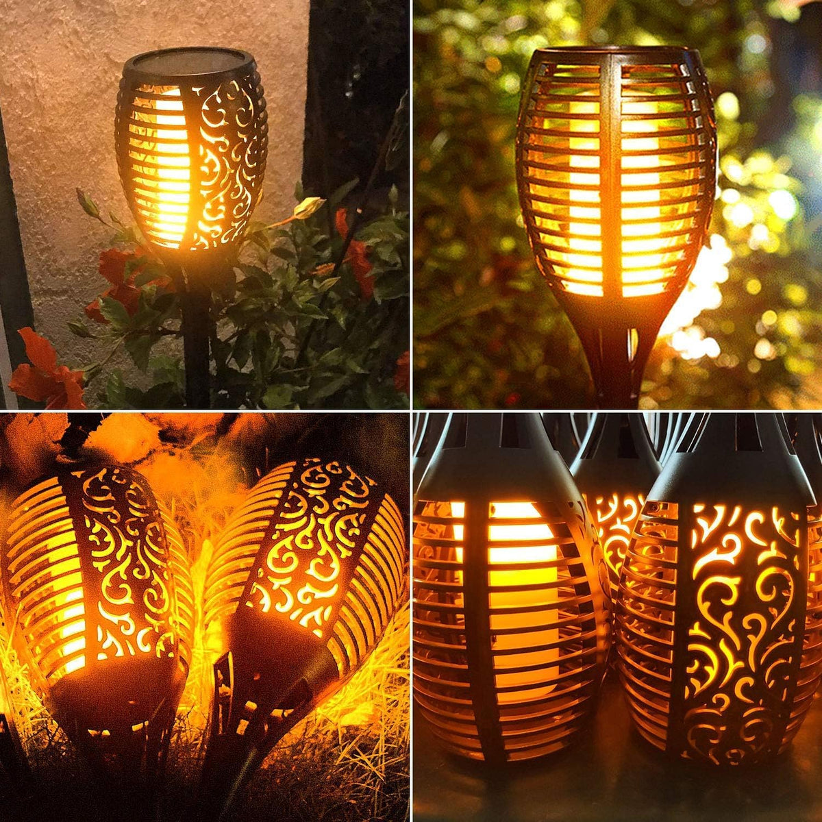 8 Pack Solar Torch Light with Flickering Flame A57007