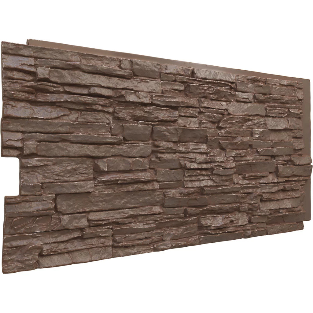 45 3/4"W x 24 1/2"H x 1 1/4"D Autumn Bronze Faux Stone Siding Panel W689