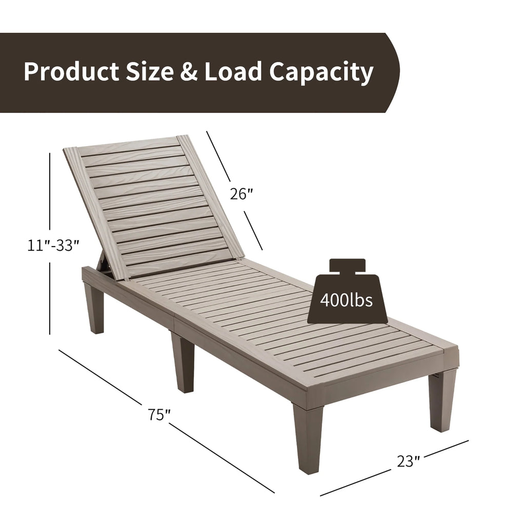 Adjustable Black Patio Lounge Chair I362328