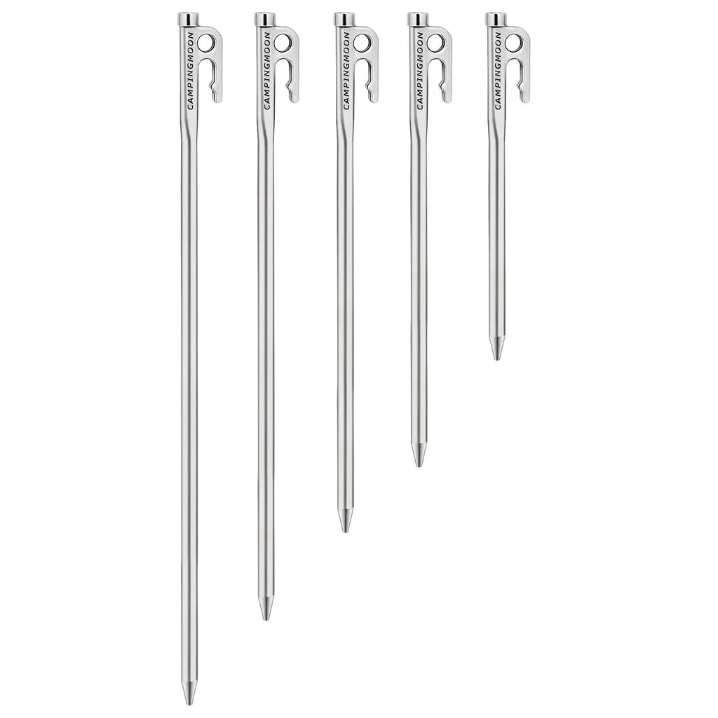 Heavy Duty Steel Tent Stakes Pegs with Hook and Hole Design H675