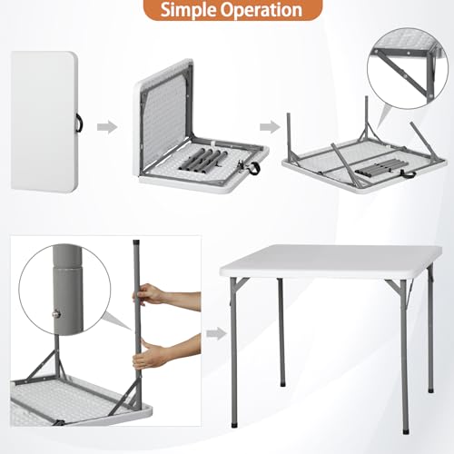 4ft Portable Folding Plastic Table with Handle, Black X210170