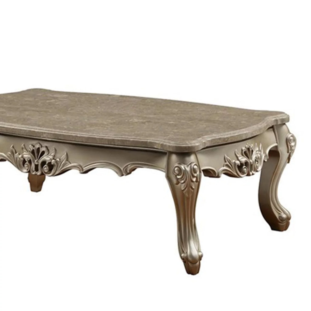 Marble Top Wooden Coffee Table D3947