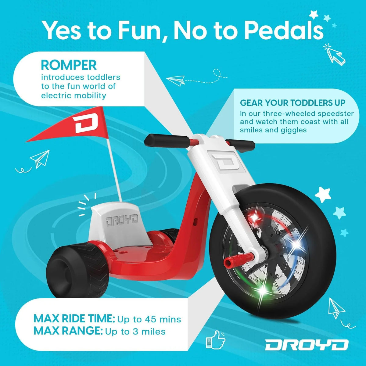 Kids Motorized Tricycle with Parental Speed Control D294