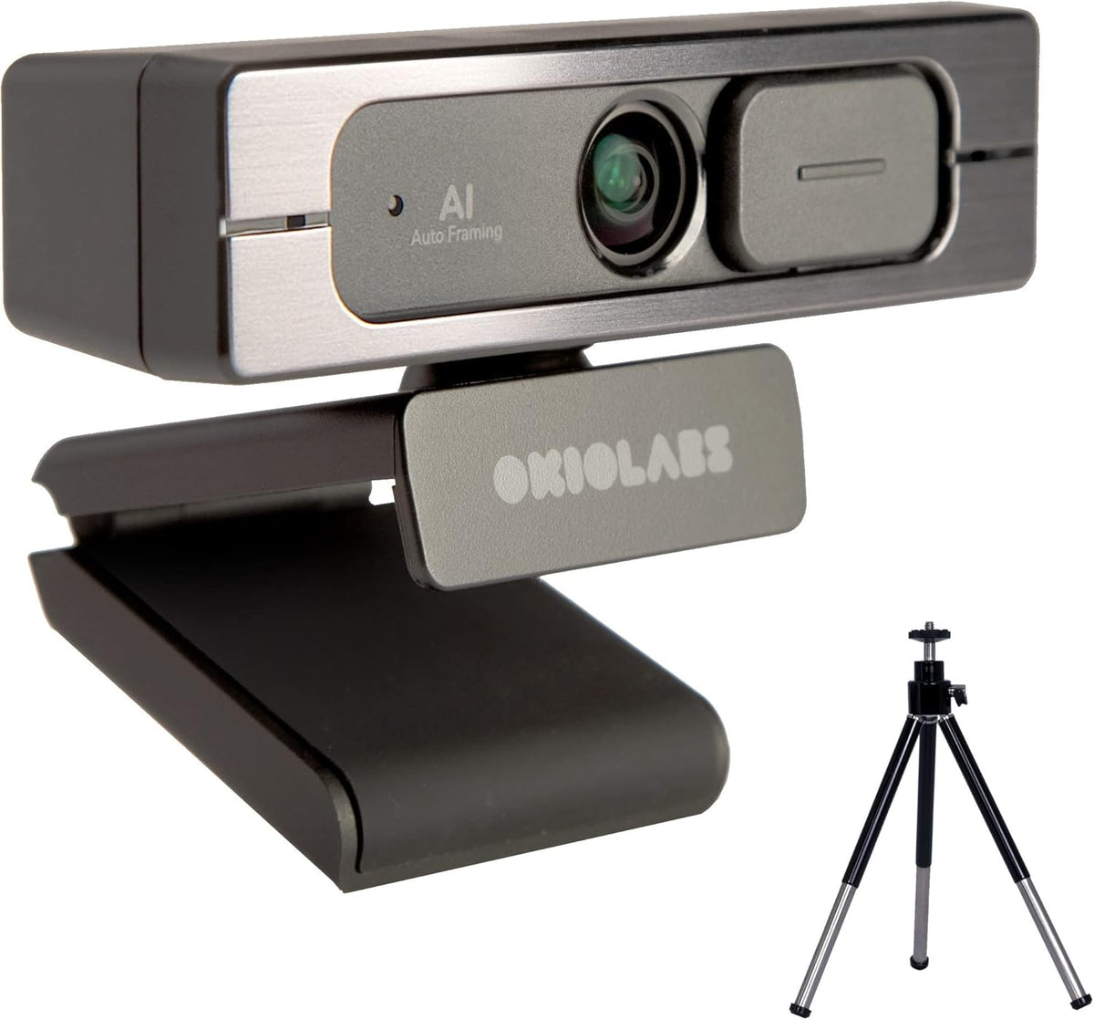 4K Ultra HD Webcam with AI Auto Framing, Wide 125-degree View, Dual Mics & Built-in Privacy Cover, with Tripod G2517