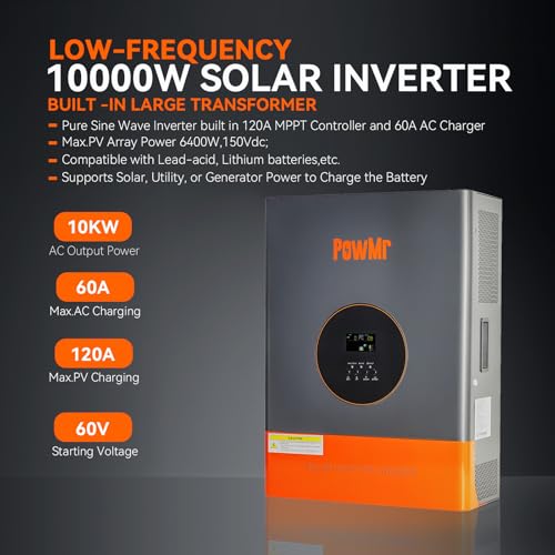 3000W Pure Sine Wave Solar Inverter Charger 24V to 110V 60A MPPT Q89830