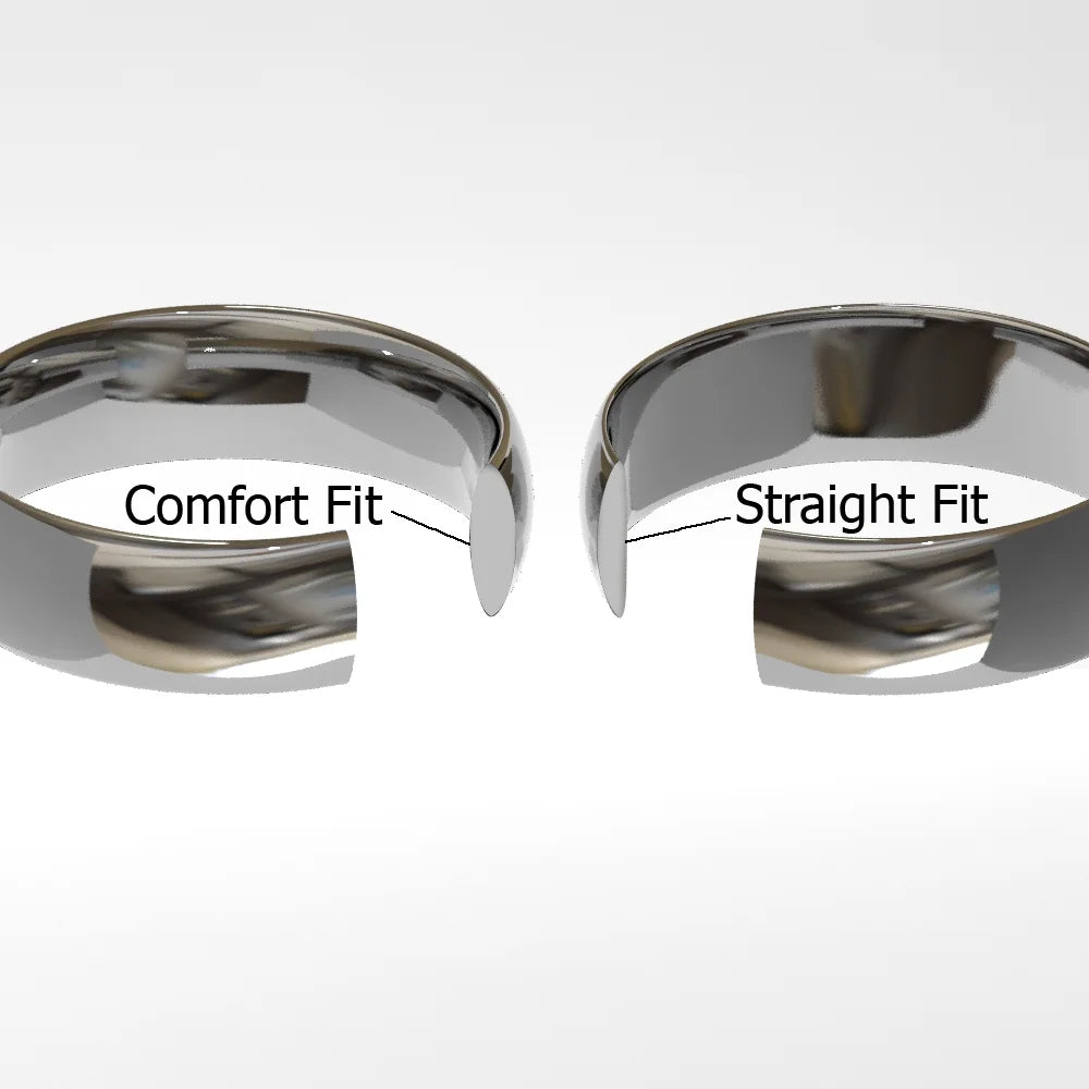 Titanium Carbide Solitaire Black Diamond Dome Comfort Fit Mens Wedding Band Ring B4797