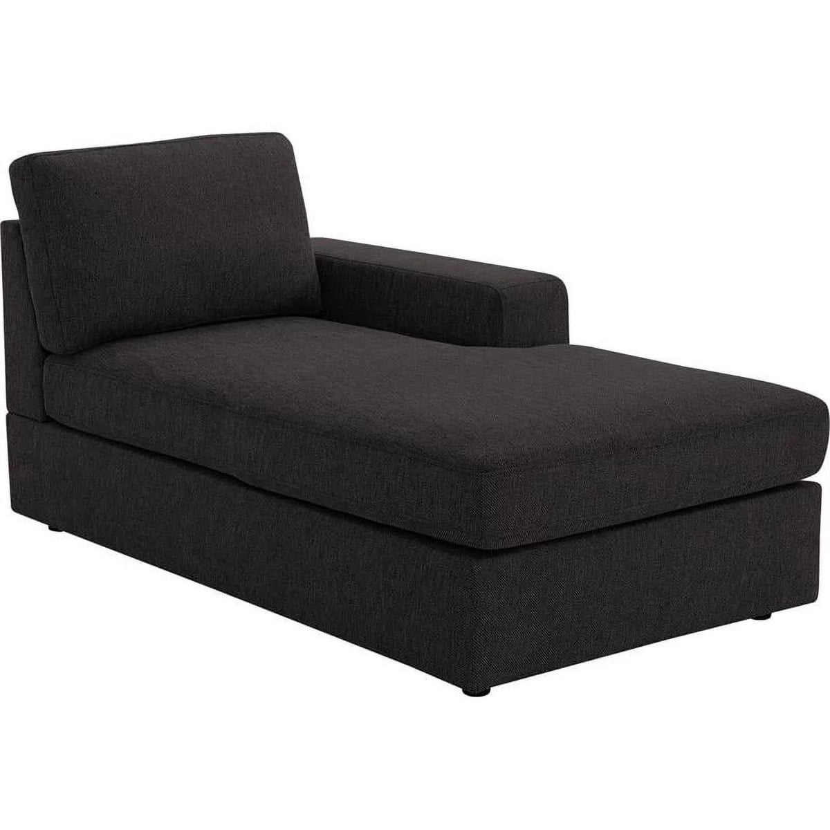 Dark Gray Fabric Sectional Sofa with Reversible Chaise R80565