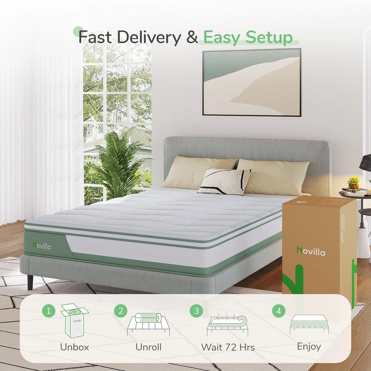 Gel Memory Foam Pocket Spring Hybrid Mattress Full Z7894