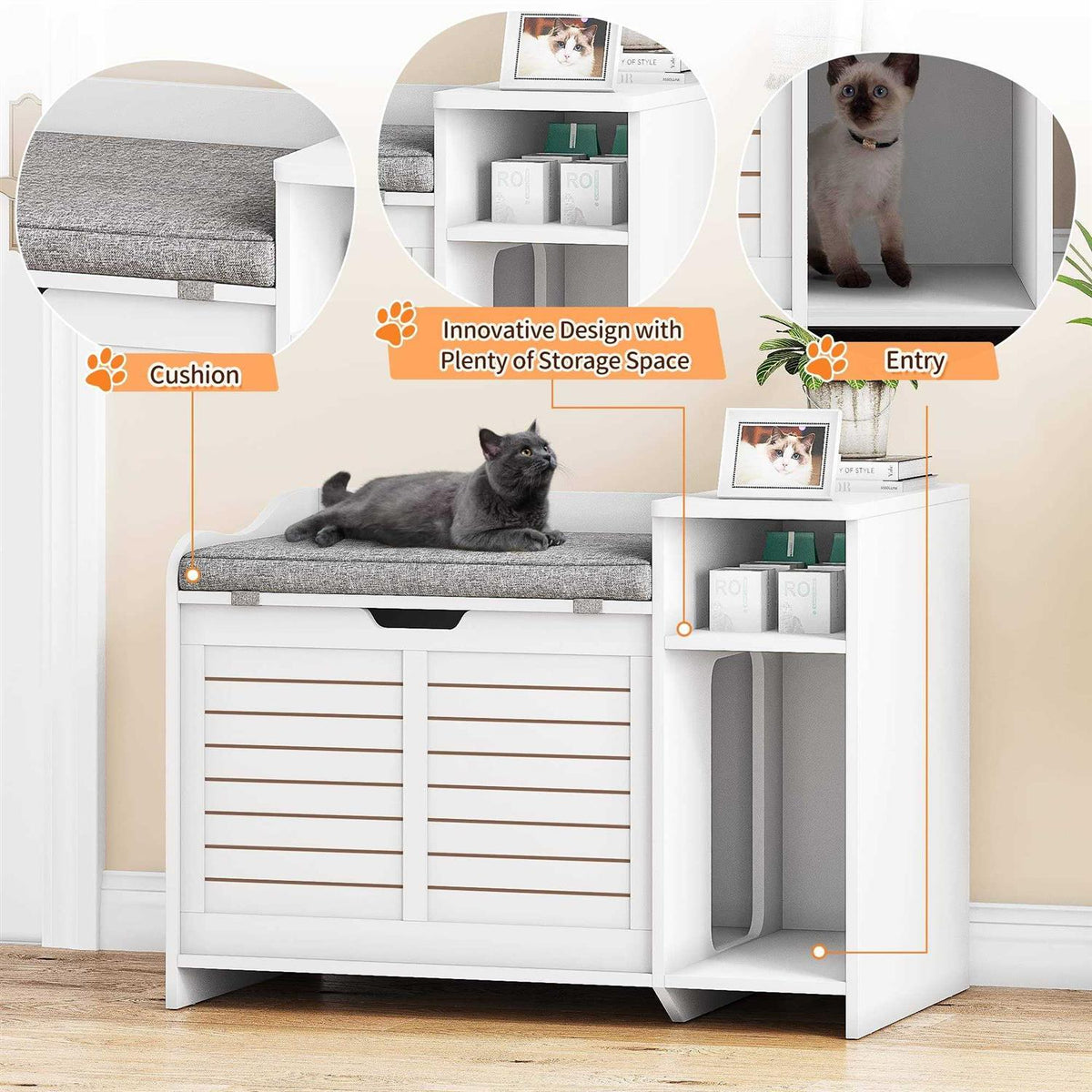 Litter Box Enclosure with Cushion V90198